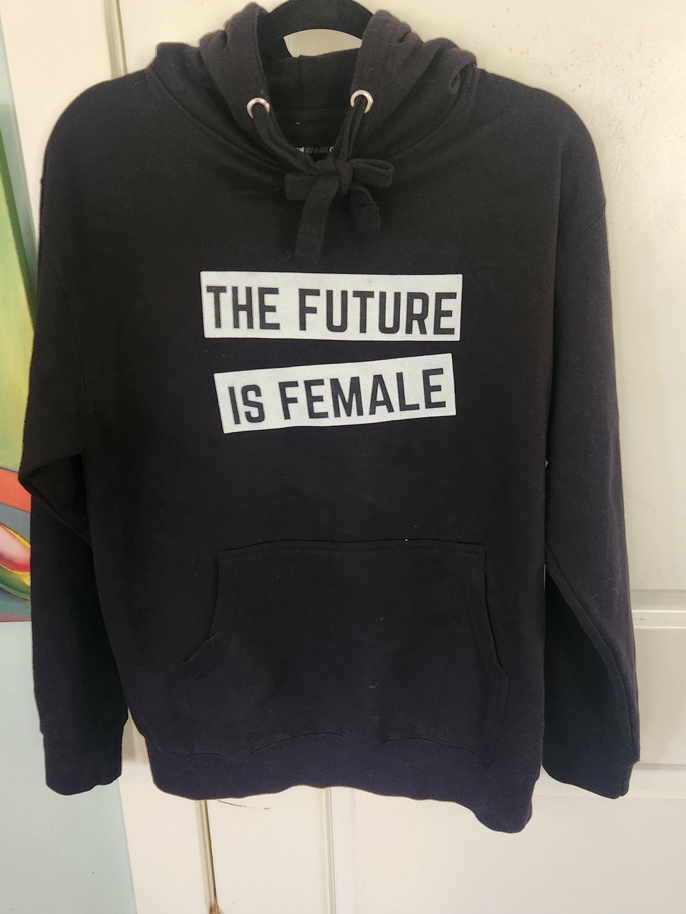 Black "The Future Is Female" Graphic Hoodie Sweater - Women
